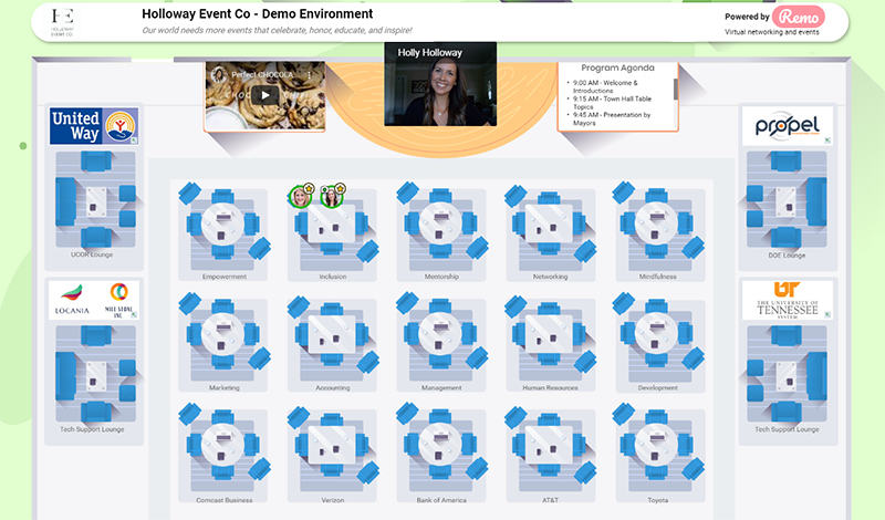 Remo virtual event platform screenshot